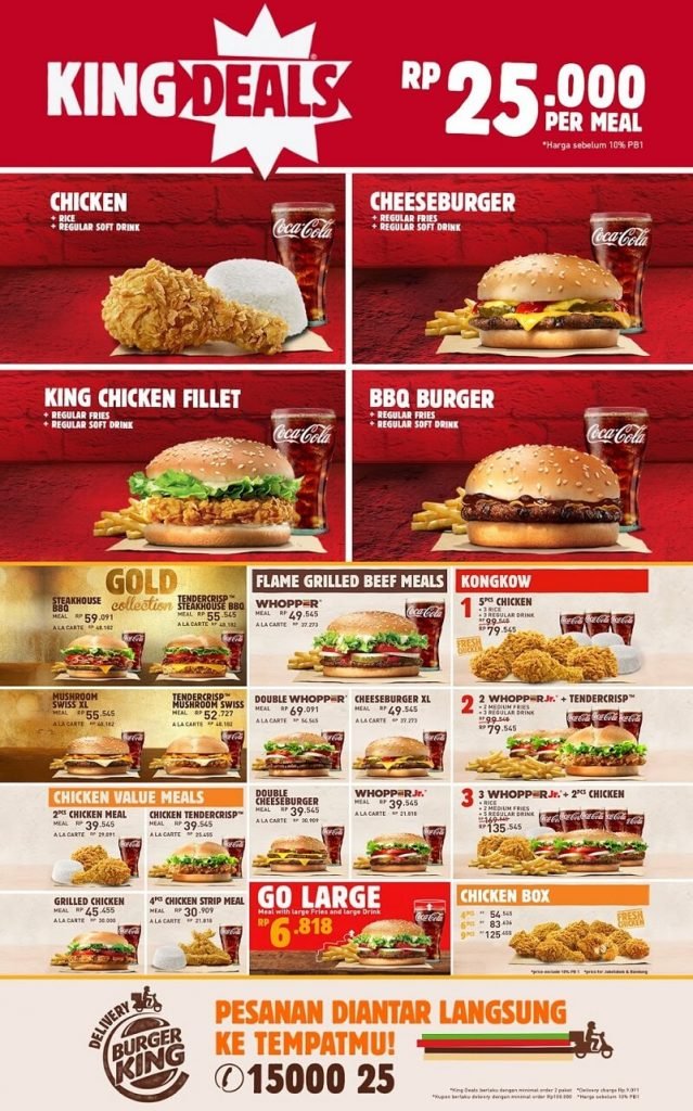 Daftar Menu & Harga Burger King